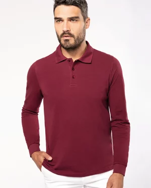 k243 - basic heren polo lange mouwen bedrukken - goedkoop bedrukt t-shirt