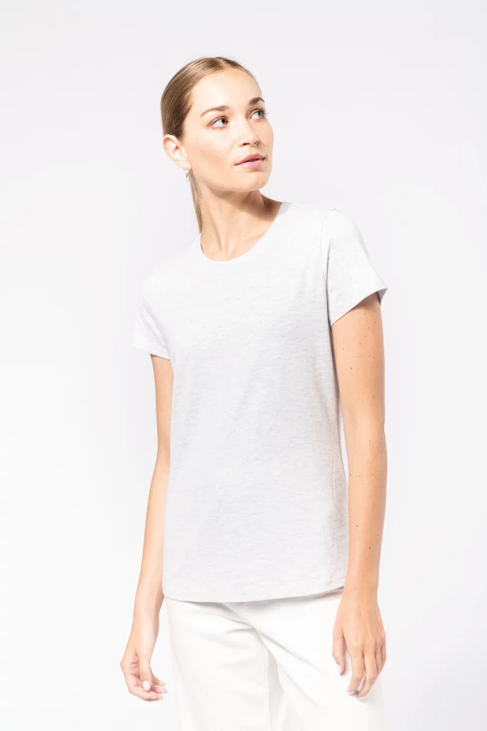 k380 - basic+ dames t-shirt ronde hals bedrukken - bedrukt t-shirt met boothals