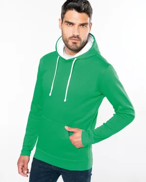 k446 - tweekleurige heren hoodie bedrukken -