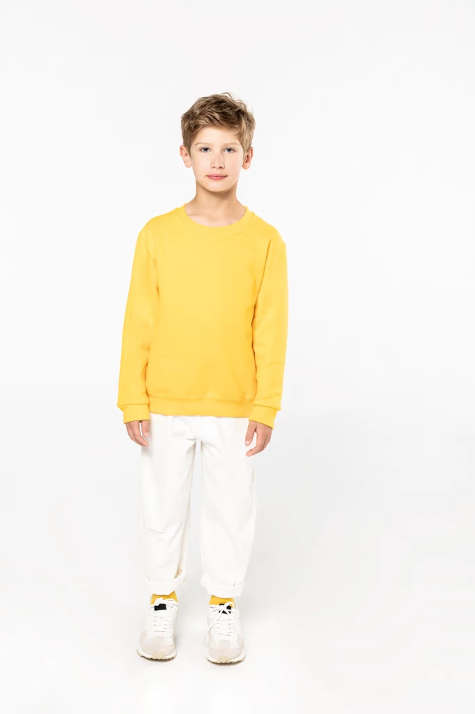 k475 - basic kinder sweater bedrukken - bedrukt t-shirt met boothals