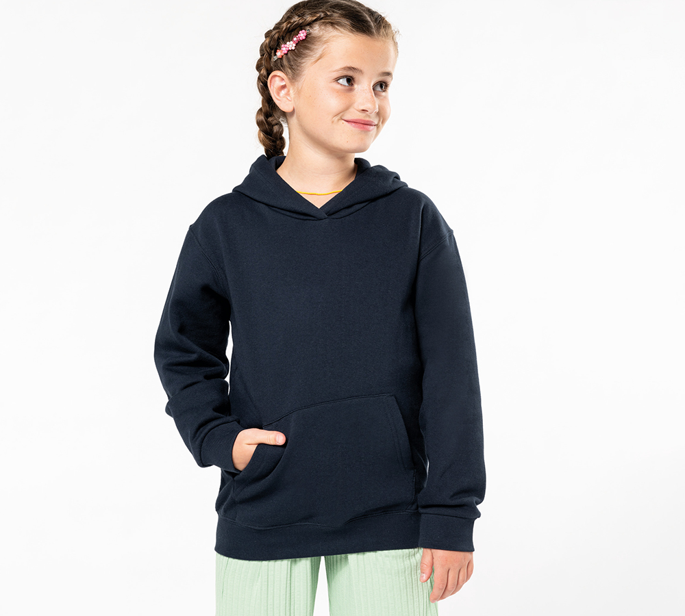 k477 - basic kinder hoodie bedrukken - bedrukte polo met eigen ontwerp