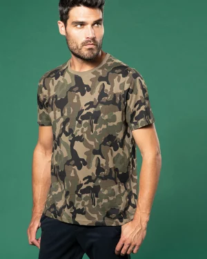 k3030 - premium camouflage t-shirt heren donker bedrukken - goedkoop bedrukt t-shirt