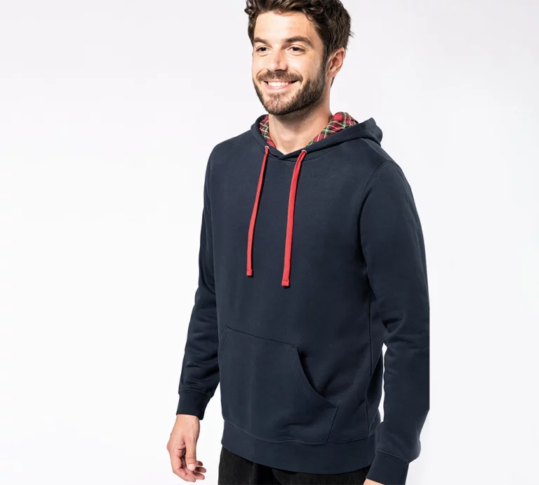 k4013 - unisex hoodie met contrasterende capuchon met motief bedrukken -