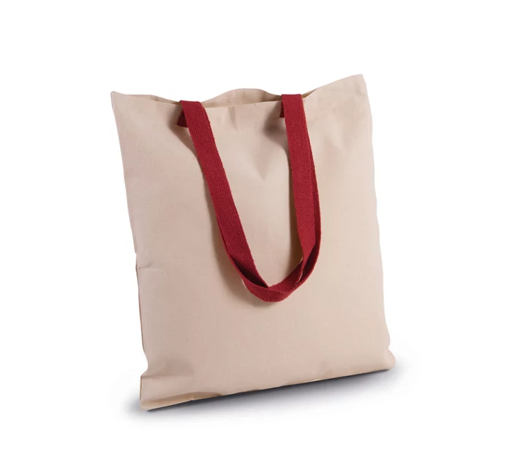 ki0277 - platte totebag van canvas met contrasterend hengsel ontwerpen en bedrukken -