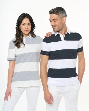 k286 - unisex polo gestreept met korte mouwen - goedkope bedrukte polo