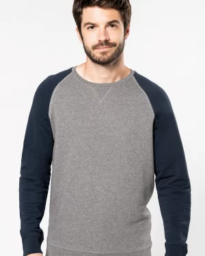 k491 - heren duotone sweater met raglan mouwen - goedkoop bedrukt t-shirt