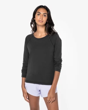 ns339 - dames washed biokatoen longsleeve - goedkoop bedrukt t-shirt