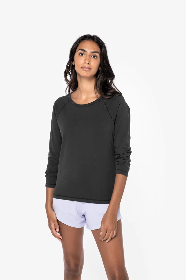 ns339 - dames washed biokatoen longsleeve -