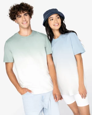 ns345 - unisex biokatoen dip dye t-shirt -