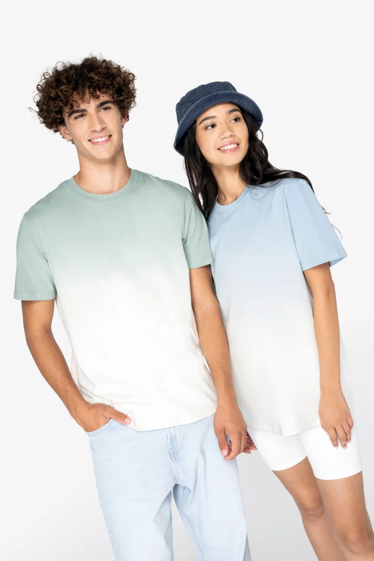 ns345 - unisex biokatoen dip dye t-shirt -