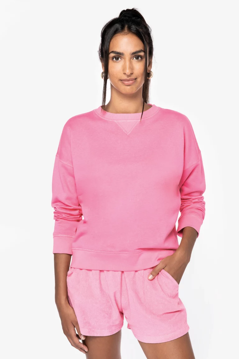 ns420 - dames biokatoen sweater afhangende mouw -