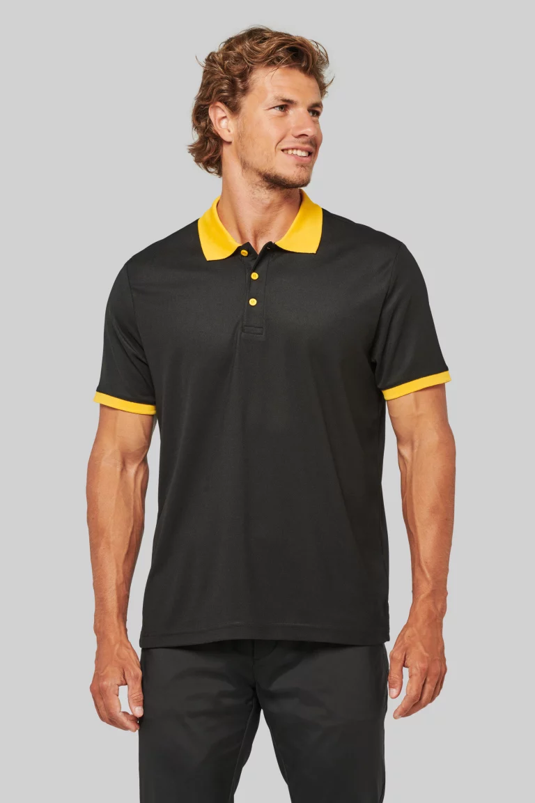 pa489 - heren sportpolo tweekleurig -