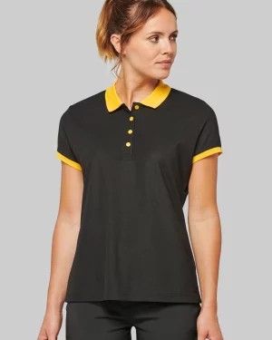 pa490 - dames sportpolo tweekleurig - goedkoop bedrukt t-shirt